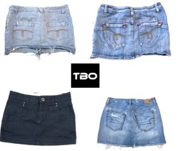 Denim mini skirts