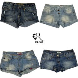 Y2K IT Girl Denim Micro Mini Short(RW-569)