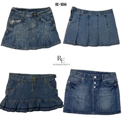 Y2K IT Girl Denim Mini Skirts (RE-1693)