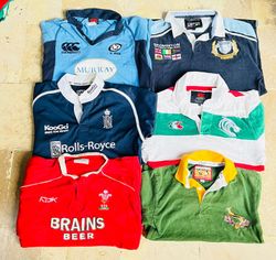 Lot de 4 maillots de rugby de club vintage mixtes