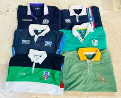 Lot de 5 maillots de rugby vintage en mélange