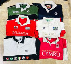 Lot de 7 maillots de rugby vintage mixtes