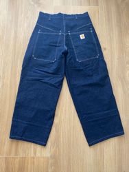 rework style carhartt denim blue baggy pants