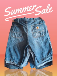 Branded denim shorts
