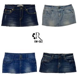 Y2K Britney Ära Einzigartige Denim Mini-Röcke (RW-..