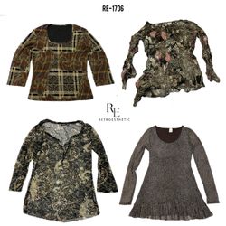 Y2K Grunge Mix Mesh Full Sleeve Tops (RE-1706)
