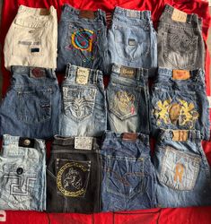 Denim hip hop pants