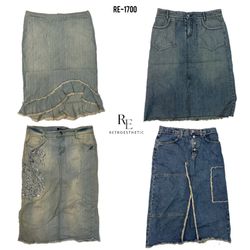 Y2K Britney Era Unique Denim Midi Skirts (RE-1700)