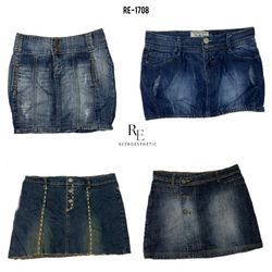 Y2K Cyber Girl Era Denim Mini Skirts (RE-1708)