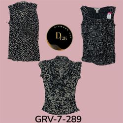 Black short sleeve blouse (GRV-7-289)