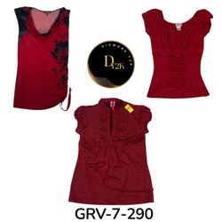 Red short sleeve blouse (GRV-7-290)