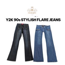 Jeans a zampa d'elefante stilosi Y2K anni '90