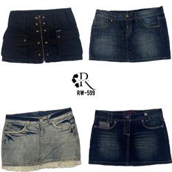 Jupes mini en denim de l'ère Britney Y2K (RW-599)
