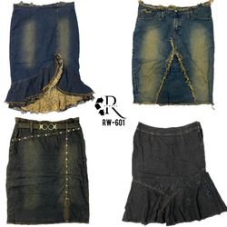 Jupes midi en denim Y2K Unique Britney Era (RW-601..