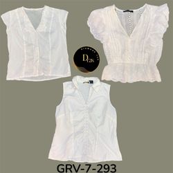 Blusa de algodão de manga curta (GRV-7-293)