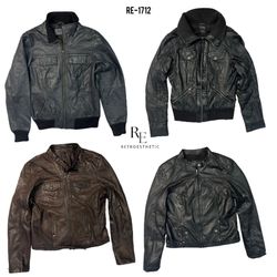 Veste en cuir Y2K Retro Rebel (RE-1712)