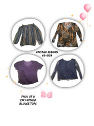 Y2K Vintage Blouse Tops - Mixed Styles (VR-0103)