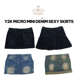 GONNE SEXY IN DENIM MICRO MINI Y2K