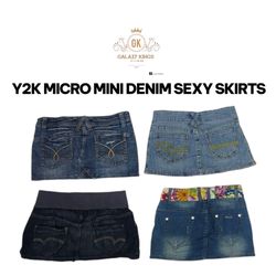 GONNE SEXY MICRO MINI IN DENIM Y2K