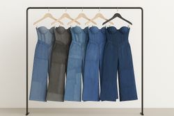 Combinaison en denim longue à corset recyclé