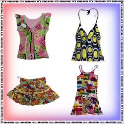 Retro Rainbow Set - tops, dresses, skirts (SS-1106..