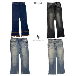 Calças Jeans de Denim Únicas da Era Britney Y2K (R..