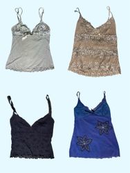 Y2K Lace Cami Tops – Sheer, Shimmer & Vintage Vibe..