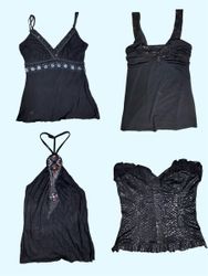 Y2K Gothic Glam Beaded Cami Bundle – Vintage Sequi..