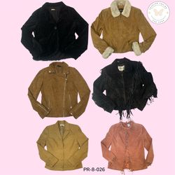 Mix Suede Leather Jacket – Trendy Streetwear Outer..