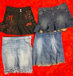 It girl denim mini skirts