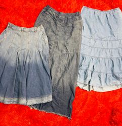It girl denim long skirts