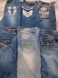 HD1080 Ladies Y2K Embellished Flared Jeans