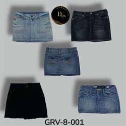 Jupe mini en denim Y2K (GRV-8-001)