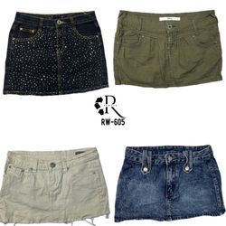 Y2K Cyber Girl Era Denim Mini Skirts (RW-605)