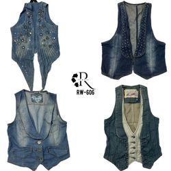 Y2K Unique Retro Style Denim Waist Coat (RW-606)