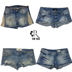Y2K Britney Era Denim Mini Shorts(Rw-608..