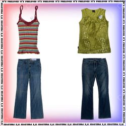 All Style Y2k Tops and Jeans Mix Ft Silver, DKNY, ..
