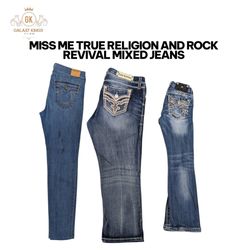 Miss Me True Religion et Rock Revival Jeans Mélang..
