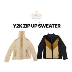 Y2K Zip Up Sweater