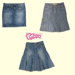 Jupe midi en denim embellie Y2K (Août-07)
