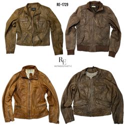 Y2K Cool Vintage Leather Jackets (RE-1729)