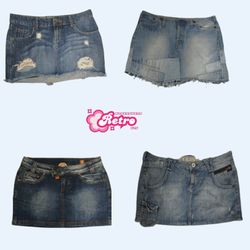 Y2K Einzigartige Denim-Minirocke (10. Aug)