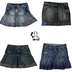 Jupes en denim mini de l'ère Britney Y2K (RW-618)