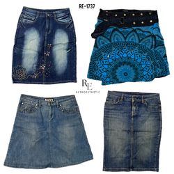 Y2K Paris Hilton Unique Denim Midi Skirts (RE-1737..