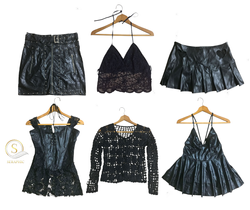 Pacote de Mistura Rave Preto no Estilo Y2K: Camise..