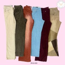Hochtaillierte Multi-Color Cordhosen – Trendy & Be..