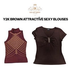 Braune attraktive sexy Blusen