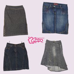 Jupes midi en denim Y2K It Cyber Girl (Août -012)