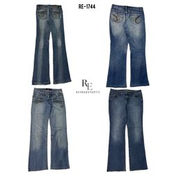 Y2K Calças de Jeans de Denim Bordadas Exclusivas (..