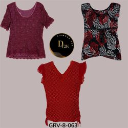 Y2k short sleeve blouse (GRV-8-063)